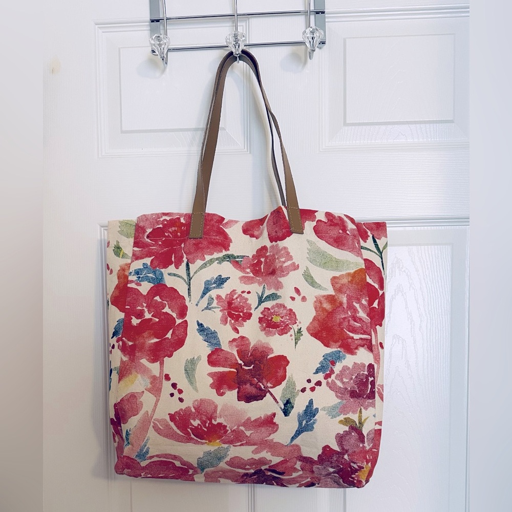Floral Canvas Tote Bag